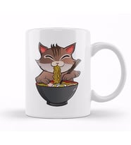 Cute & Funny Anime Kitty Ramen Kawaii Cat Kupa Bardak Porselen