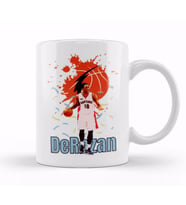 DeMar DeRozan Vintage Art   Legend Basketball Gif Kupa Bardak Porselen