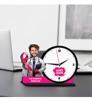 Erkek Onkoloğa Hediye Karikatürlü MDF Masa Saati