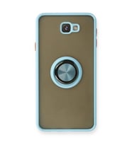 Samsung Galaxy J7 Prime Kılıf Montreal Yüzüklü Silikon Kapak - Buz Mavi