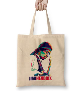 Jimi Hendrix In Pop Art Bez Çanta Uzun Saplı