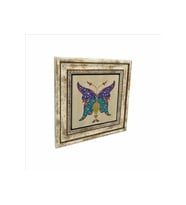 Kelebek Deseni Baskılı Taş Tablo 25X25