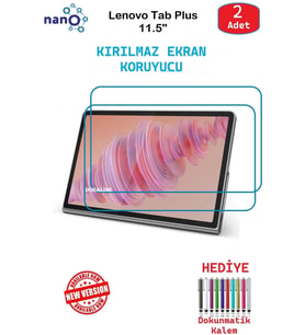 Lenovo Tab Plus 11.5" İçin Nano Ekran Koruyucu 9h Esnek 2 ADET