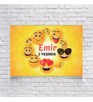 Emoji Tenalı Doğum Günü Afişi 35X50 cm