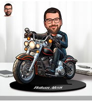 BK Gift Kişiye Özel Chopper Motorcu Erkek Karikatür Biblo-1, Arkadaşa Hediye, Sevgiliye Hediye, Doğum Günü Hediyesi