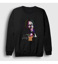 Presmono Unisex Siyah Look Bob Marley Sweatshirt 265290tt