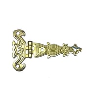 Dekoratif, Sac Tek Kuyruklu Menteşe - 40x68 Mm, Küçük, Sarı, 1 Adet