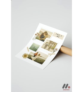 Kişiye Özel Polaroid Çiçekli Kolaj, Çerçevesiz Yüksek Kalite Duvar Afişi