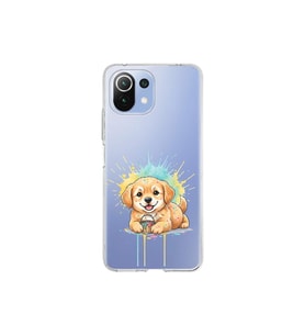 Xiaomi Mi 11 Lite ile Uyumlu Splash Köpek Tasarımlı Şeffaf Silikon Kılıf