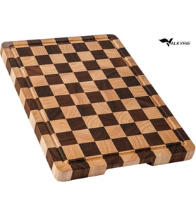 Valkyrie Doğal Akasya Ahşap Kesme Tahtası 43x33 cm – Kaydırmaz Tabanlı, Profesyonel Servis & Sunum Tahtası