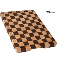 Valkyrie Doğal Akasya Ahşap Kesme Tahtası 43x33 cm – Kaydırmaz Tabanlı, Profesyonel Servis & Sunum Tahtası
