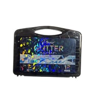 TMN 719805 PIANO GLITTER SİMLİ METALİK ÇİFT UÇLU MARKER KALEM SETİ PLASTİK ÇANTALI 12 RENK