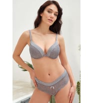 Anıl 4815 Kadın Balenli Destekli Dolgulu Taşlı Dantelli Sütyen ve String Takım