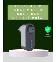 Termal Akım Korumalı 3 USB'li Güvenli Priz – Akıllı Akım Dengeleme