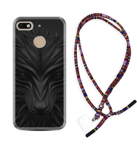 General Mobile GM8 Go GM9 GM20 Pro Plus Kılıf Boyun Asklı Rasta Silikon Black Fox 1325