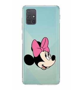 Samsung Galaxy A71  Kamera Korumalı  Kapak Minnie Mouse Tasarımlı  Şeffaf Kılıf