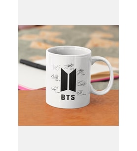 BTS İmza Beyaz Kupa