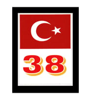 Türkiye Bayraklı Kayseri 38 Plaka Kodu Ön Cam Sticker
