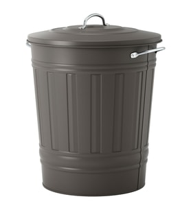 Çöp Kutusu, Gri, 40 lt, Kapaklı