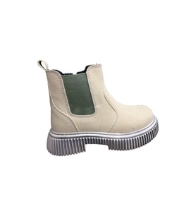 OrtopedikAL 1087 Filet Unisex Erkek Ve Kız Çocuk  Bot Bej Süet Yanı Lastikli ve Fermuarlı Anatomik