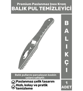 Premium Yüksek Kaliteli Dayanıklı Paslanmaz Inox Krom Balıkçı Avcı BALIK PULU TEMİZLEYİCİ