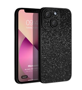 Microsonic Apple iPhone 13 Kılıf Bling Rhinestones Siyah (Siyah)