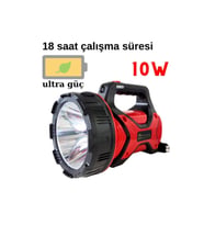 Ulatra güçlü uzun mesafeli 18 saat çalışma 10w ledli projektör el feneri