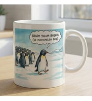 BK Gift Nihilist Penguen Beyaz Kupa Bardak -8, Ofis ve Hediye Kupası, Arkadaşa Hediye