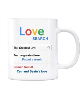 Sevgililer Gününe Özel İsimli Love Aşk Google Arama Motoru Kupa Bardak