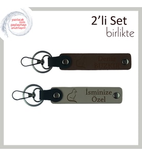 Evdeki Dördüncü Birey Olan Kediye, Patili Hediye, Kişisel Yazılı Anahtarlık, Koyu Kahve-Kül Gri