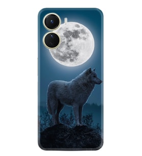 Vivo Y16 Kılıf Resimli Desenli Silikon Platinium Series Moon Wolf 1820