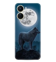Vivo Y16 Kılıf Resimli Desenli Silikon Platinium Series Moon Wolf 1820