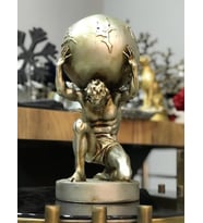 Atlas Biblo Heykeli (Eskitme Gümüş)