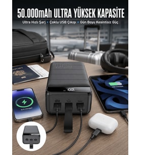 Powerbank Çoklu Şarj Girişi 50.000 Mah Taşınabilir Dijital Göstergeli (Kopya)