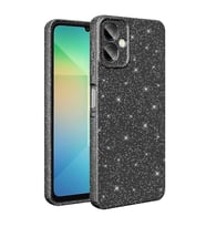 Coverzone Galaxy A06 ile uyumlu Z-Jelly K?l?f Kamera Korumal? Simli I??lt?l? Renkli Parlak Silikon Kapak - Siyah