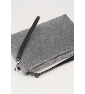 Kadın Bellis Simli Gri Astarlı Suni Deri Bilek Askılı Portföy El Ve Clutch Çanta