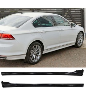 Vw Passat B8 R Line Yan Marşpiyel Seti Mat Siyah Plastik 2 Adet 2015 2016 2017 2018 2019