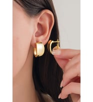GÜMÜŞ ALTIN GOLD KAPLAMA İÇE HAFİF BOMBELİ OVAL SADE DÜZ MODERN KÜPE