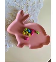Primark Home Paskalya Easter Sevimli Pembe Tavşan Pink Rabbit Büyük Porselen Sunum Tabağı
