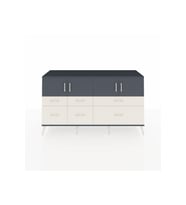 Kronos Konsol 4 Raflı 6 Çekmeceli 4 Kapaklı 176x59x99 Antrasit-Antrasit/Aytaşı