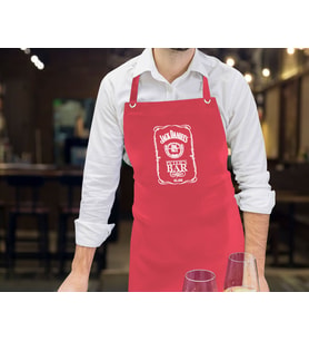 BK Gift Kişiye Özel İsimli Tarihli Bar Tasarımlı Profesyonel Kırmızı Mutfak Önlüğü, Aşçı Önlüğü, Şef Önlüğü, Arkadaşa Hediye-9