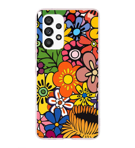 PrintiFy Samsung Galaxy A23 ile Uyumlu 1mm Slim Fit Retro Renkler 2 Baskılı Şeffaf  Kılıf