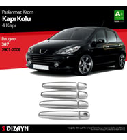 Peugeot 307 Uyumlu Krom Kapı Kolu 4 Kapı 2001-2008 (Karışık)