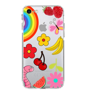 PrintiFy iPhone SE 2020 ile Uyumlu Water Color 5  Kamera Korumalı Şeffaf  Kılıf