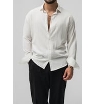 Erkek Embossed Oversize Gömlek