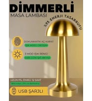 Dimmerli Masa ve Gece Lambası Dekoratif Şarjlı Dokunmatik Retro Abajur Led Oda Aydınlama Işığı