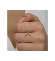 Gümüş Rose Lotus Çiçeği Kadın Kolye CSR2180929