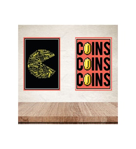 Pacman 20-30 Cm Retro Ahşap Poster