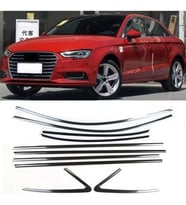 Audi A3 Uyumlu Sedan Cam Çerçevesi Kenar Çıtası Krom Tam Tur 2013+İthal
