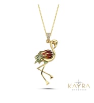 Flamingo Mineli  Altın Kolye AK20